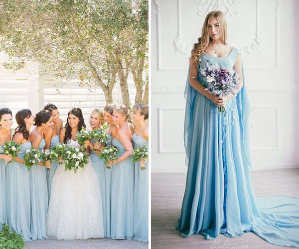 vestidos de casamento azul